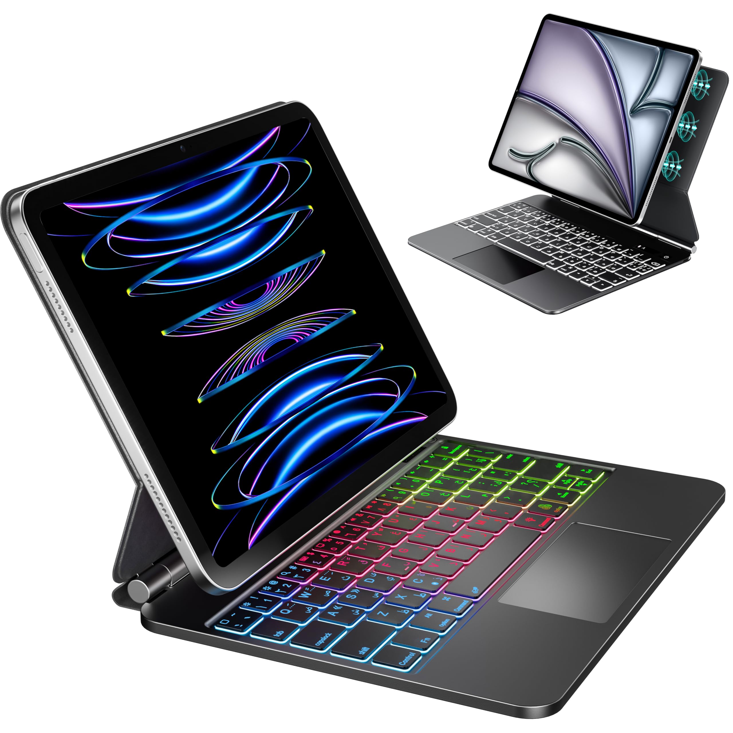 iPad用Magic Smart Keyboard EAMPANG EAMPANG Arabic & English Magic Keyboard for Apple iPad Air